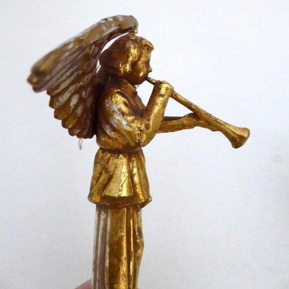 NEW 6.5” CHRISTMAS HOLIDAY GILT GOLD SILVER TRUMPETING ANGEL ORNAMENT LOT - Picture 5 of 11